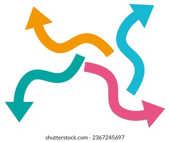 Up and down arrow icons. Business illustration. An arrow with a triangular pointer.
