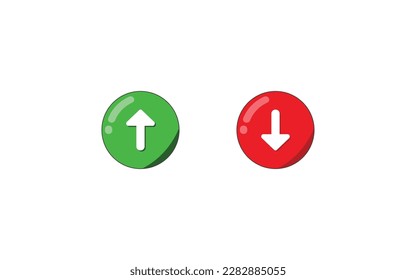 Up and down arrow icons. Realistic up and down buttons icons. Arrow vector illustration. Flat icons isolated on white background.