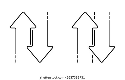 Up down arrow, input output arrow, Up down arrow icon isolated on transparent background flat vector illustration.	
