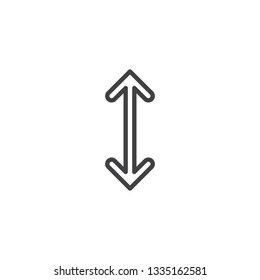 Up and down arrow line icon. linear style sign for mobile concept and web design. Transfer arrows outline vector icon. Symbol, logo illustration. Pixel perfect vector graphics