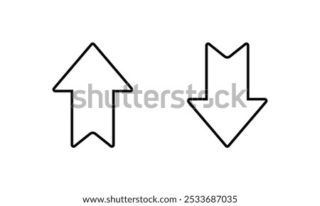 Up and down arrow line icon in simple style