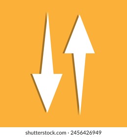 Up and Down arrow line icon in white colors. Up and Down arrow. flat vector icon from down right arrow collection for web, mobile apps .