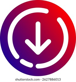 Seta para baixo Vetor de linha Ícone Design