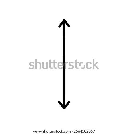 Up and down arrow linear icon. Concepts of direction, choice and movement. Upward 