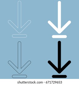 Down arrow or load symbol icon .