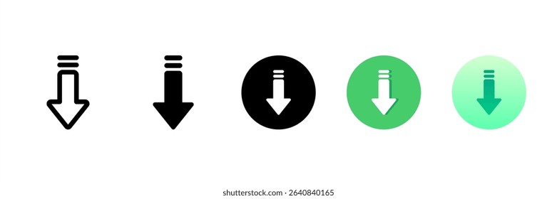Down Arrow Multi Style Icon Set
