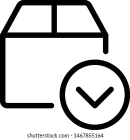 Down arrow on a Logistic delivery box layout