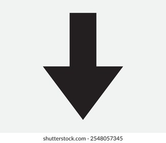 Down Arrow Pointer Pointing Point Under Beneath Underneath Download Below Descend Regress Backout Back Sign Icon Shape Outline Black White Vector