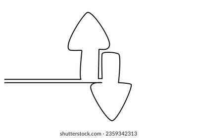 flecha arriba y abajo línea de diseño de arte simple