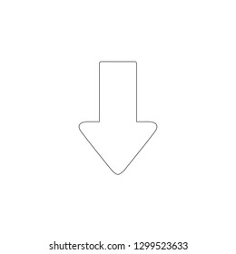 Down arrow. simple flat vector icon illustration. outline line symbol - editable stroke