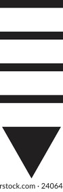 Down arrow  single vector line icon