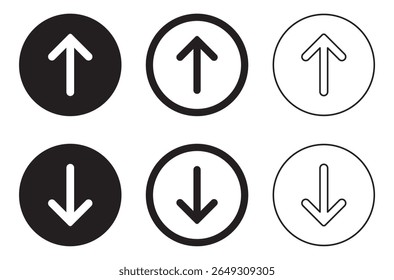 up and down arrow. up and down arrow solid and line icon set. vector illustration. eps file.
