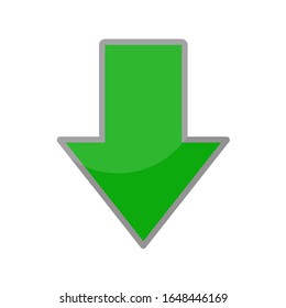 Down arrow symbol green color illustration vector