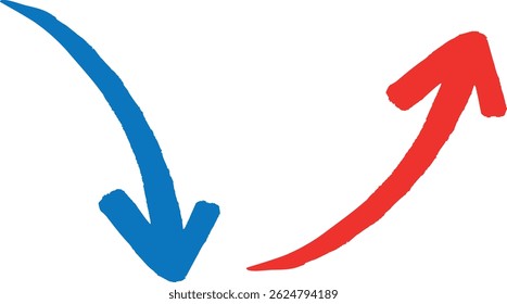 Up and Down Arrow Symbol Set Vector, Upward and Downward Arrows