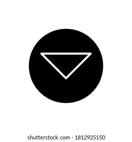 Down arrow symbol for your website designs, apps, UI, brochures, banners, templates. Vector illustration, EPS10, pixel perfect.