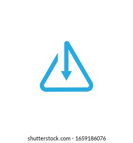 Down arrow triangle vector logo. Business arrow logo, icon