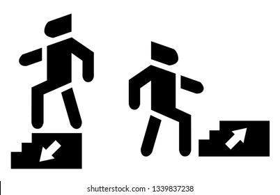Up and down arrow. Use staircase icon