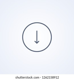 Down arrow, vector best gray line icon on white background , EPS 10
