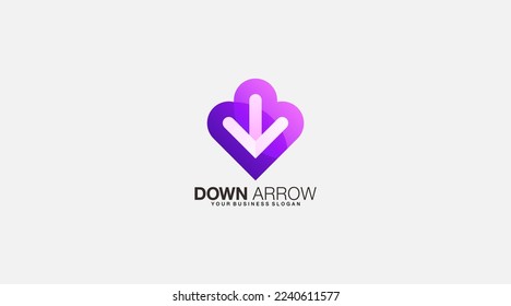 Down arrow vector design logo template icon