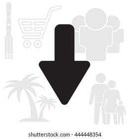 down Arrow vector icon