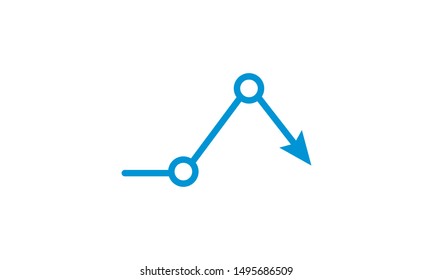 Down arrow vector icon. Analysis icon concept flat style graphical symbol. 