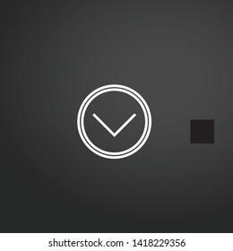 Down Arrow vector icon. Down Arrow concept stroke symbol design. Thin graphic elements vector illustration, outline pattern for your web site design, logo, UI. EPS 10.