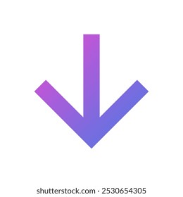 Down arrow vector icon or download, flat design symbol.