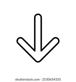Icono o Descarga del Vector de flecha hacia abajo, símbolo de diseño plano.