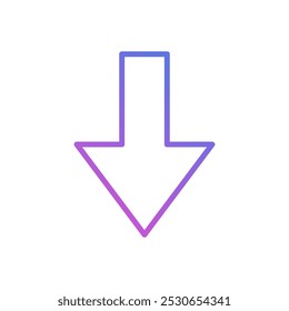Icono o Descarga del Vector de flecha hacia abajo, símbolo de diseño plano.