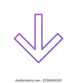 Pfeil nach unten, Vektorsymbol oder Download, flaches Design-Symbol.