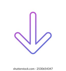 Down arrow vector icon or download, flat design symbol.