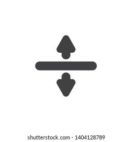 Up down arrow vector icon. filled flat sign for mobile concept and web design. Download upload arrows glyph icon. Symbol, logo illustration. Vector graphics
