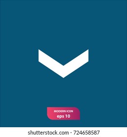 down arrow vector icon, flat symbol, simple and modern illustration sign