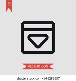Down arrow vector icon, illustration symbol