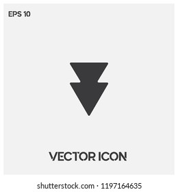 Down arrow vector icon illustration.Flat down chevron icon vector.Premium quality.