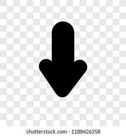 Down arrow vector icon isolated on transparent background, Down arrow transparency logo concept