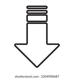 Down arrow vector icon set. scroll illustration sign collection.