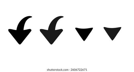 Down arrow vector icon set
