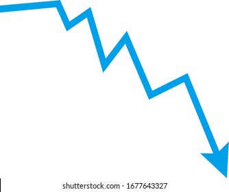 Down arrow vector illustration, stock market, crash