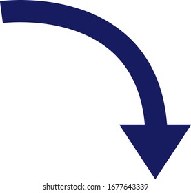 Down arrow vector illustration, stock market, crash