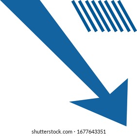 Down arrow vector illustration, stock market, crash