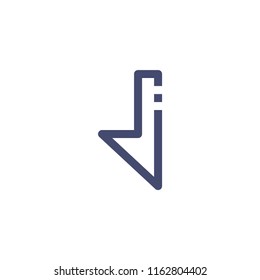 Down Arrow Vector Line Icon Pixel Perfect. Editable 2 Pixel Stroke Weight. Direction Icon for Website Mobile App Presentation
