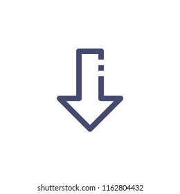 Down Arrow Vector Line Icon Pixel Perfect. Editable 2 Pixel Stroke Weight. Direction Icon for Website Mobile App Presentation