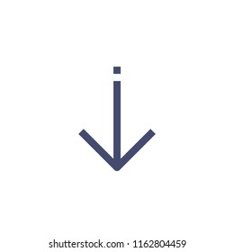 Down Arrow Vector Line Icon Pixel Perfect. Editable 2 Pixel Stroke Weight. Direction Icon for Website Mobile App Presentation