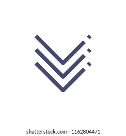 Down Arrow Vector Line Icon Pixel Perfect. Editable 2 Pixel Stroke Weight. Direction Icon for Website Mobile App Presentation