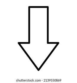 Down arrow vector line icon. Design for web and mobile app
