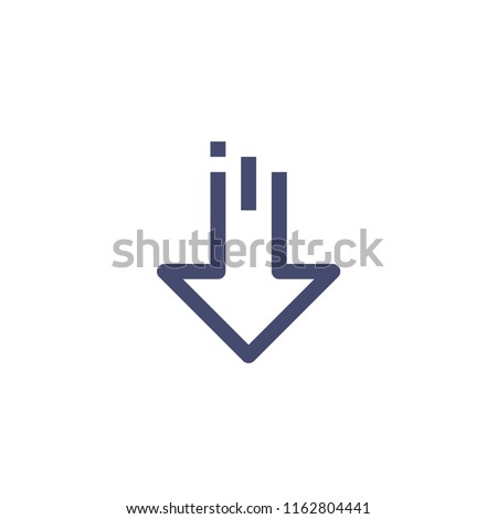 Down Arrow Vector Line Icon Pixel Perfect. Editable 2 Pixel Stroke Weight. Direction Icon for Website Mobile App Presentation 商業照片 © 