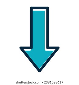 Down Arrow Vector Thick Line Filled Dark Colors Icons For Personal And Commercial Use.
