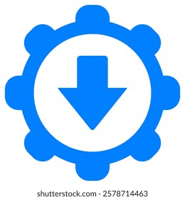 Down arrow and wheel on white