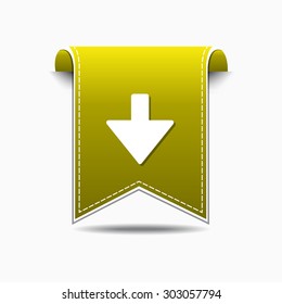 Down Arrow Yellow Vector Icon Design